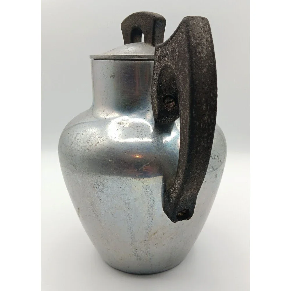 Vtg Aluminum Tea/Coffee Pot Diffuser Mid Century Kitchen Farmhouse Rustic Decor